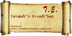 Talabér Erzsébet névjegykártya