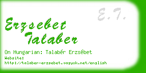 erzsebet talaber business card