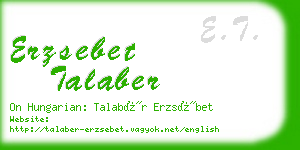 erzsebet talaber business card